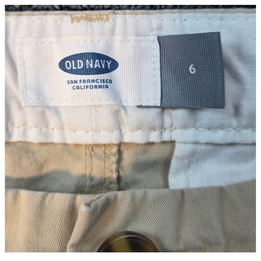 Old Navy Chino Shorts Women Size 6 Tan Khaki Cotton Stretch Casual Preppy Summer - Picture 5 of 9